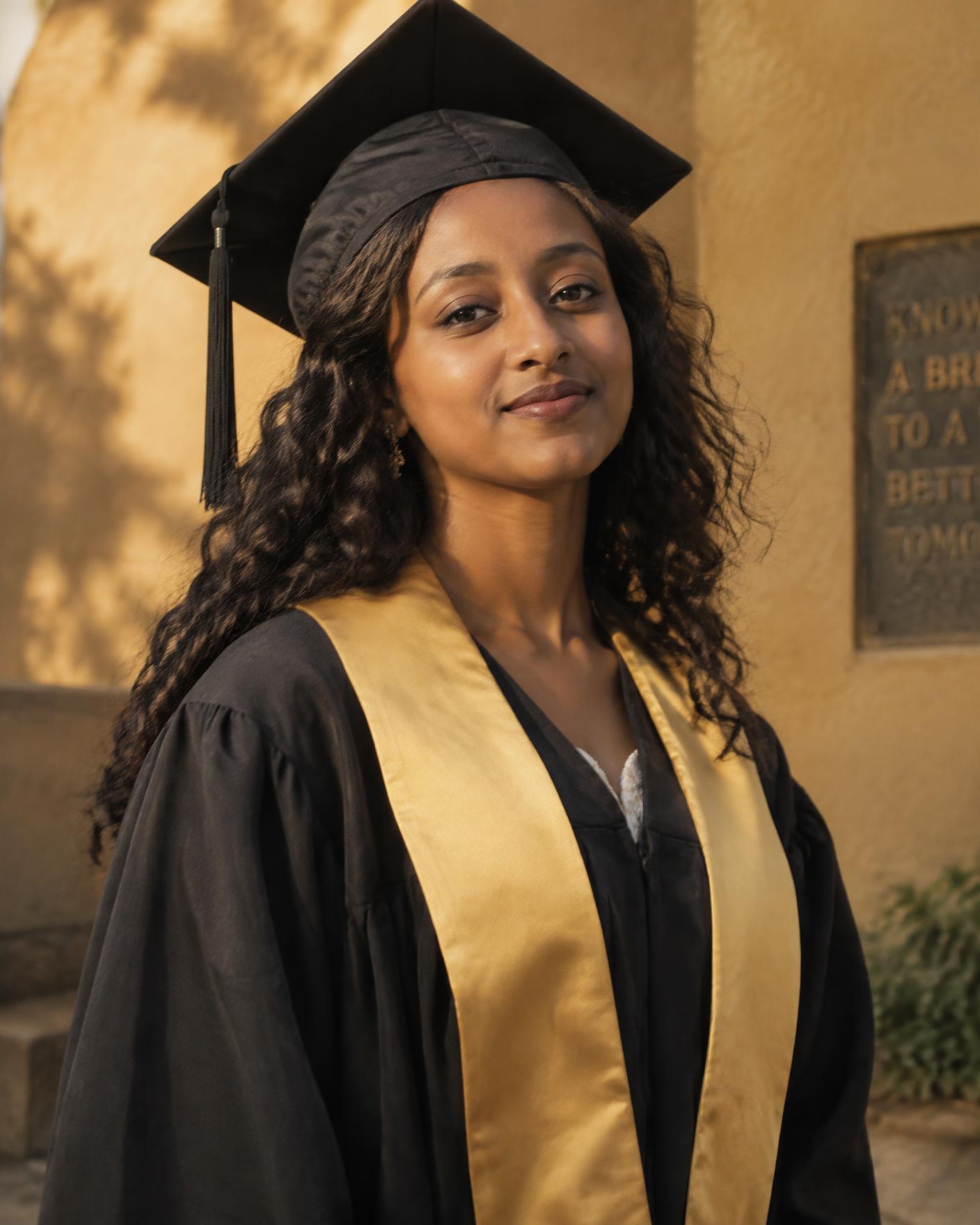Graduation portrait taken by Haramaya Lens